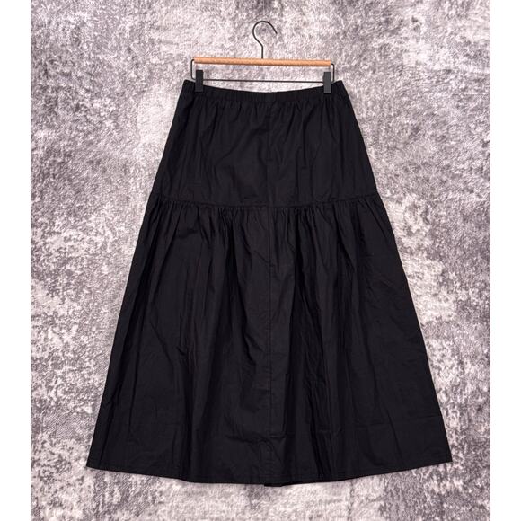 New perfectwhitetee Skirt Medium Womens Arielle Black Poplin Long - Picture 2 of 7